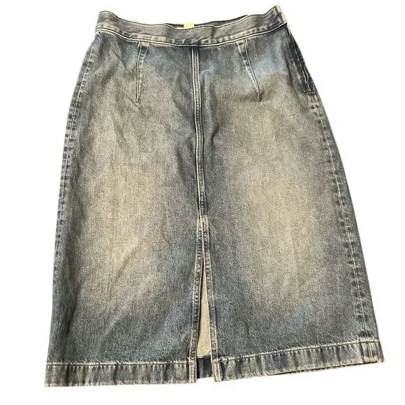 Women’s Madewell Denim Midi Pencil Skirt in Billings Wash Size 28 NWT #NU503 - Picture 2 of 5